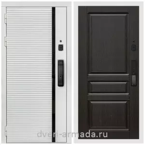 Двери МДФ для квартиры, Умная входная смарт-дверь Армада Каскад WHITE МДФ 10 мм Kaadas K9 / МДФ 16 мм ФЛ-243 Венге
