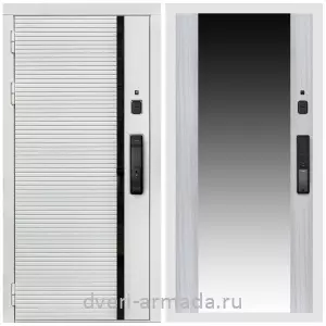 Входные двери 2050 мм, Умная входная смарт-дверь Армада Каскад WHITE МДФ 10 мм Kaadas K9 / МДФ 16 мм СБ-16 Сандал белый