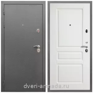 Входные двери толщиной 80 мм, Дверь входная Армада Оптима Антик серебро / МДФ 16 мм ФЛ-243 Белый матовый