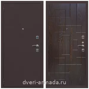 Входные металлические двери в Московской области, Дверь входная Армада Комфорт Антик медь / МДФ 16 мм ФЛ-57 Дуб шоколад