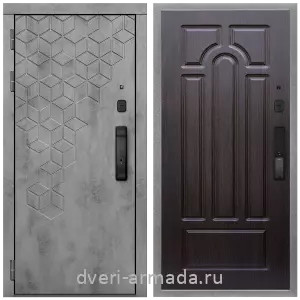 Двери МДФ для квартиры, Дверь входная Армада Квадро МДФ 16 мм Kaadas K9 / МДФ 16 мм ФЛ-58 Венге