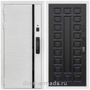 Двери МДФ для квартиры, Умная входная смарт-дверь Армада Каскад WHITE МДФ 10 мм Kaadas K9 / МДФ 16 мм ФЛ-183 Венге