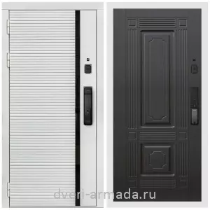 Двери МДФ для квартиры, Умная входная смарт-дверь Армада Каскад WHITE МДФ 10 мм Kaadas K9 / МДФ 16 мм ФЛ-2 Венге