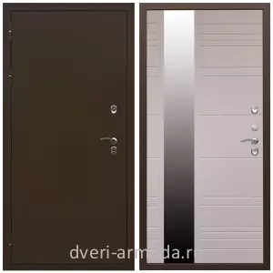 Тамбурные двери, Дверь входная уличная в дом Армада Термо Молоток коричневый/ МДФ 16 мм ФЛЗ-Сити Белый матовый