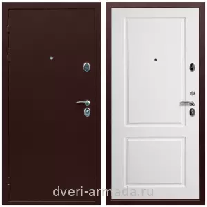 Антивандальные для квартир, Дверь входная Армада Люкс Антик медь / МДФ 16 мм ФЛ-117 Белый матовый