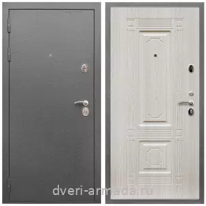 Офисные, Дверь входная Армада Оптима Антик серебро / МДФ 6 мм ФЛ-2 Дуб белёный