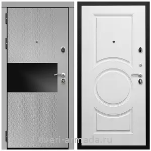 Светлые входные двери, Дверь входная Армада Престиж Черная шагрень МДФ 16 мм Милк рикамо софт / МДФ 16 мм МС-100 Белый матовый