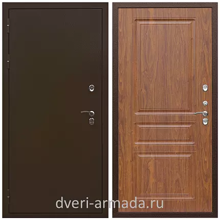 Дверь входная стальная утепленная в квартиру Армада Термо Молоток коричневый/ МДФ 16 мм ФЛ-243 Морёная берёза от производителя на этаж