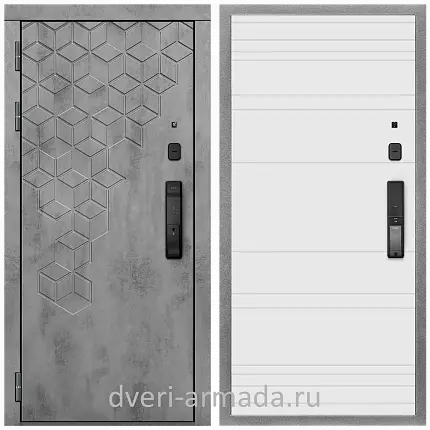 Дверь входная Армада Квадро МДФ 16 мм Kaadas K9 / МДФ 16 мм ФЛ Дуб кантри белый горизонт