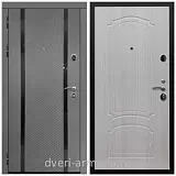 Дверь входная Армада Престиж Черная шагрень МДФ 16 мм Графит абсолют софт / ФЛ-140 Дуб белёный