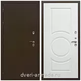 Дверь входная уличная в дом Армада Термо Молоток коричневый/ МДФ 16 мм МС-100 Белый матовый