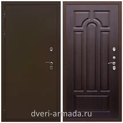 Дверь входная железная наружная в частный дом Армада Термо Молоток коричневый/ МДФ 6 мм ФЛ-58 Венге с терморазрывом